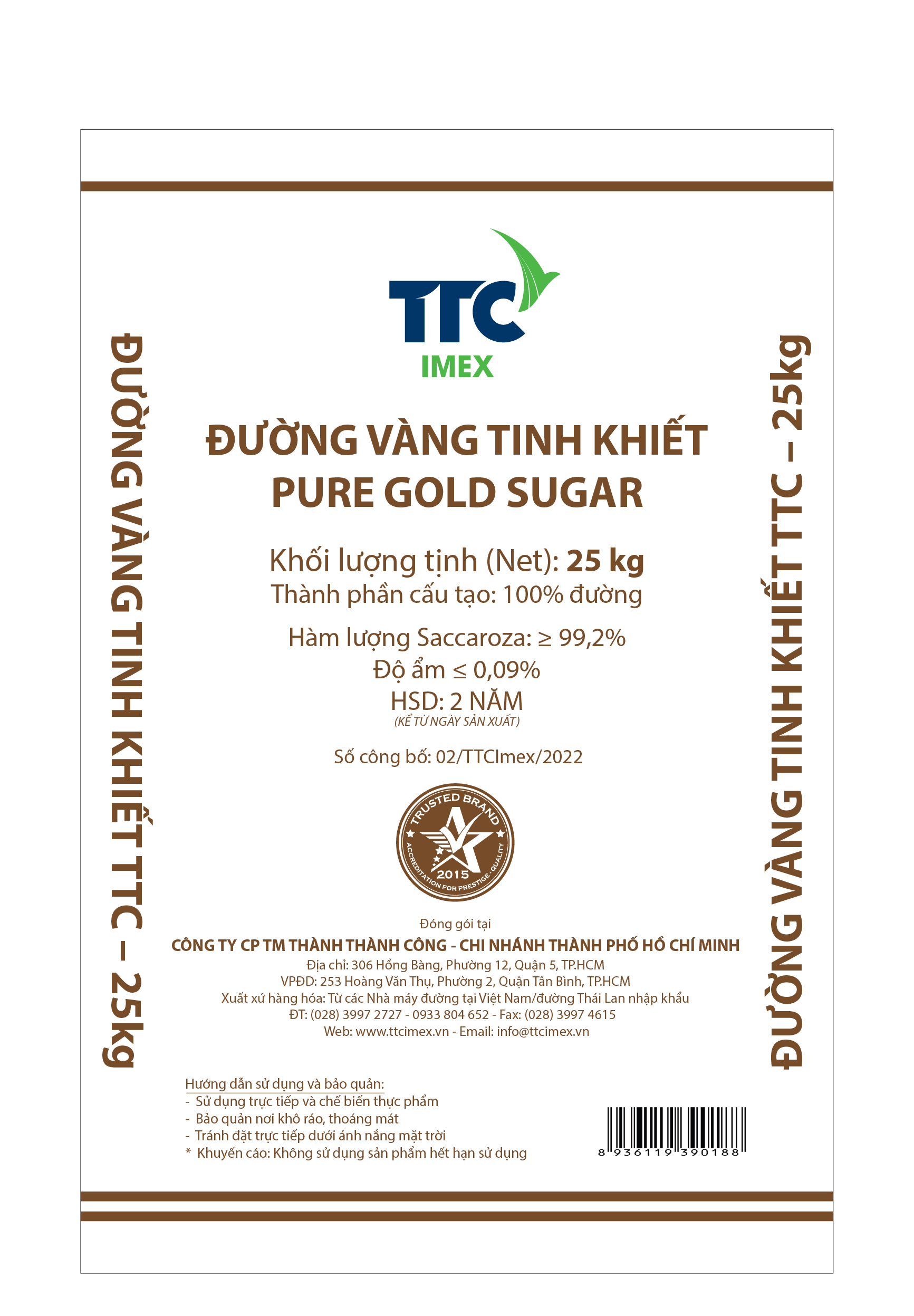 TTC Pure Brown Sugar (Net: 25kg)